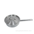 Stainless steel single handle compound bottom short pot